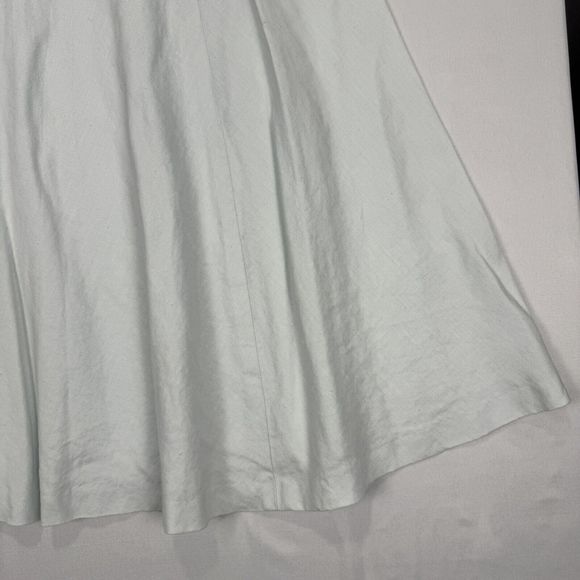 Banana Republic Linen Skirt Pale Blue Size 2 Stretch High Waist Midi A-Line - Picture 6 of 14